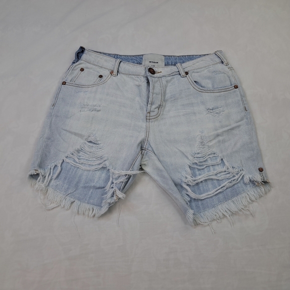 One teaspoon Stevies Low Waist Long Length Boyfriend Denim Jean Shorts Size 28 - Picture 2 of 13